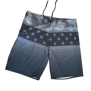 Burnside board shorts single zip mesh pocket with attached surf wax comb 38